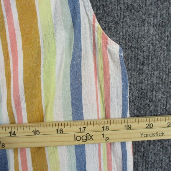 Kut From The Kloth Womens S Yellow Pink Striped Tunic Summer Surplice Blouse - Picture 9 of 11